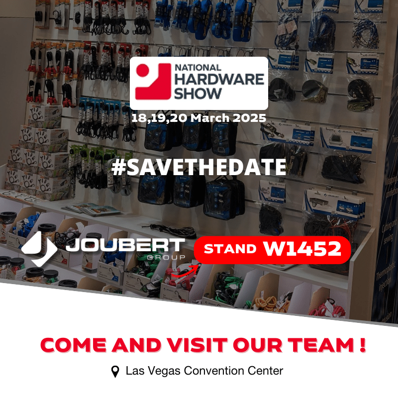 Joubert Group participera au National Hardware Show de Las Vegas du 18 au 20 mars 2025 pour présenter sa gamme complète de produits de bricolage et solutions de packaging innovantes, en soulignant son engagement envers la qualité et l'innovation.